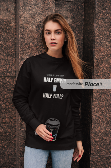 What Do You See? Glass Half Full or Glass Half Empty (Crewneck Sweatshirt)
